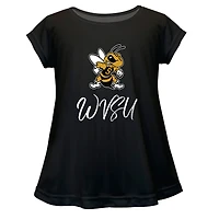 Infant Vive La Fete  Black West Virginia State Yellow Jackets A-Line Top