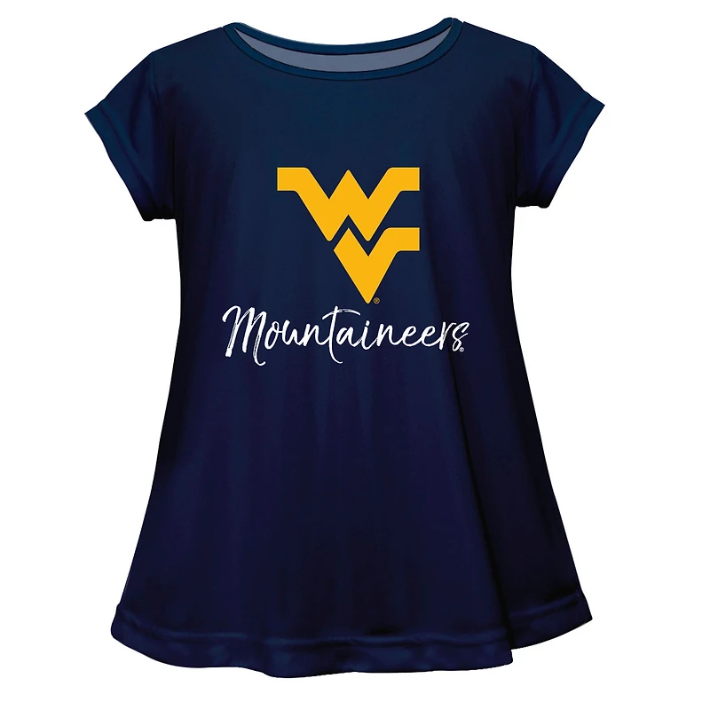 Infant Vive La Fete  Navy West Virginia Mountaineers A-Line Top