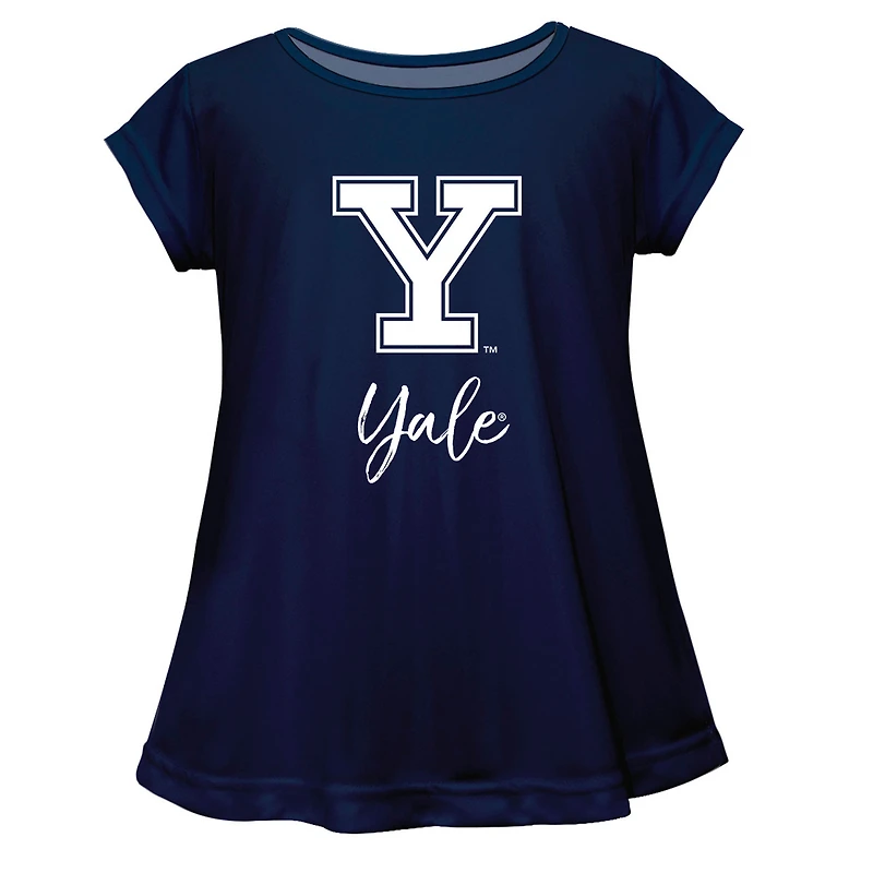 Infant Vive La Fete  Navy Yale Bulldogs A-Line Top