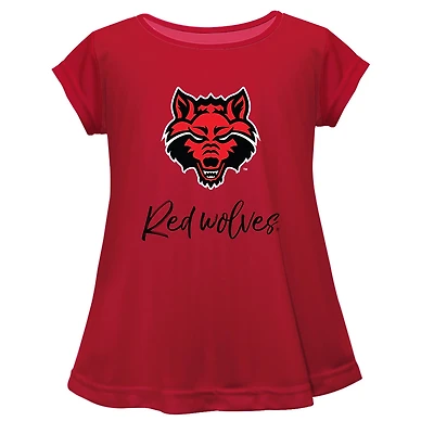 Youth Vive La Fete  Scarlet Arkansas State Red Wolves Toddler A-Line Top