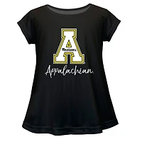 Youth Vive La Fete  Black Appalachian State Mountaineers Toddler A-Line Top