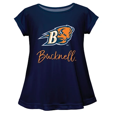 Youth Vive La Fete  Navy Bucknell Bison Toddler A-Line Top
