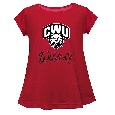 Youth Vive La Fete  Crimson Central Washington Wildcats Toddler A-Line Top