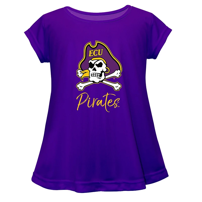Youth Vive La Fete  Purple ECU Pirates Toddler A-Line Top