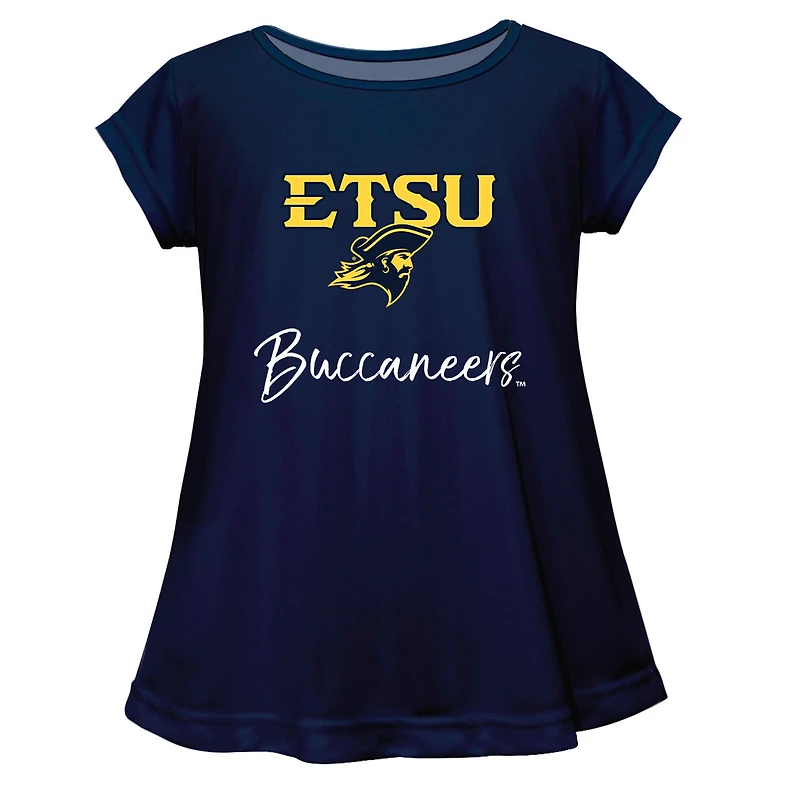 Youth Vive La Fete  Navy ETSU Buccaneers Toddler A-Line Top