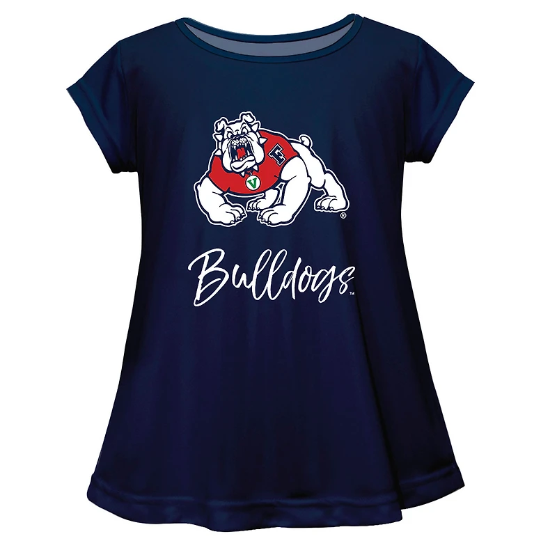 Youth Vive La Fete  Navy Fresno State Bulldogs Toddler A-Line Top