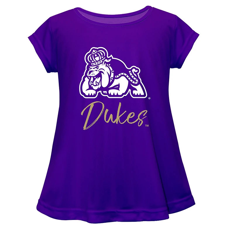Youth Vive La Fete  Purple James Madison Dukes Toddler A-Line Top