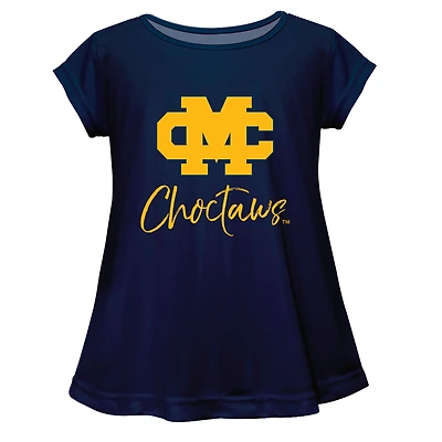 Youth Vive La Fete  Navy Mississippi College Choctaws Toddler A-Line Top