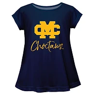 Youth Vive La Fete  Navy Mississippi College Choctaws Toddler A-Line Top