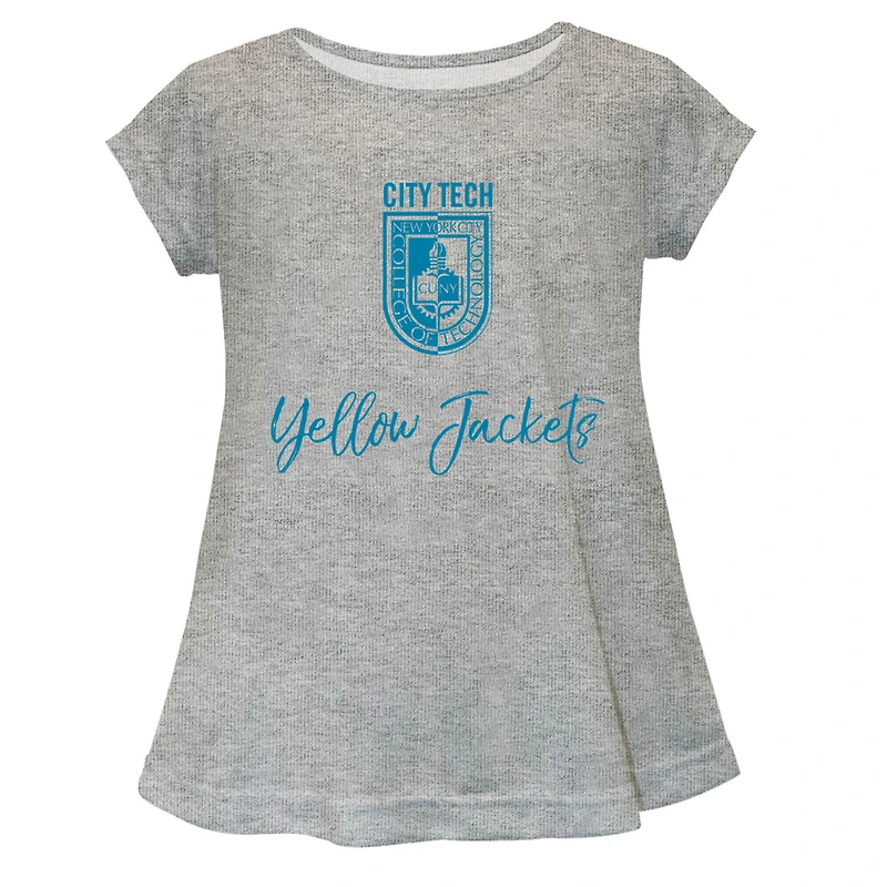 Youth Vive La Fete Gray NYC College of Tech Toddler A-Line Top