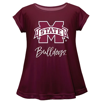Youth Vive La Fete  Maroon Mississippi State Bulldogs Toddler A-Line Top