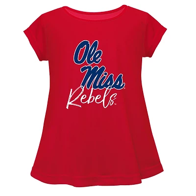 Youth Vive La Fete  Red Ole Miss Rebels Toddler A-Line Top