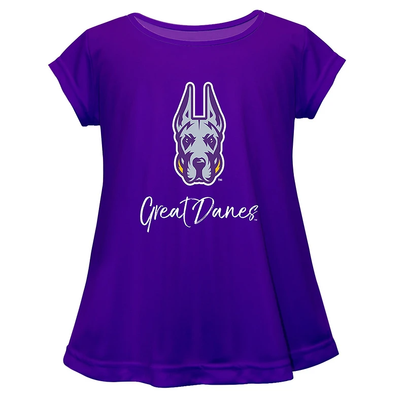 Youth Vive La Fete  Purple UAlbany Great Danes Toddler A-Line Top