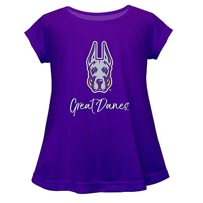 Youth Vive La Fete  Purple UAlbany Great Danes Toddler A-Line Top