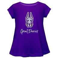 Youth Vive La Fete  Purple UAlbany Great Danes Toddler A-Line Top