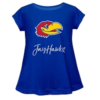 Youth Vive La Fete  Blue Kansas Jayhawks Toddler A-Line Top