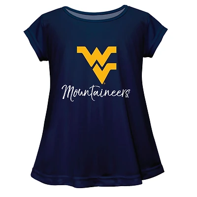 Youth Vive La Fete  Navy West Virginia Mountaineers Toddler A-Line Top