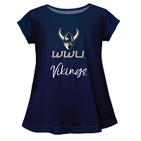 Youth Vive La Fete  Navy Western Washington Vikings Toddler A-Line Top