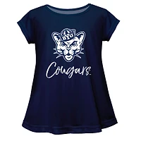 Youth Vive La Fete  Navy BYU Cougars A-Line Top