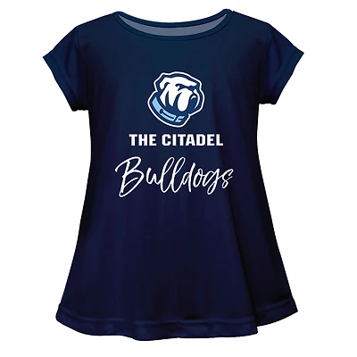 Youth Vive La Fete  Navy Citadel Bulldogs A-Line Top