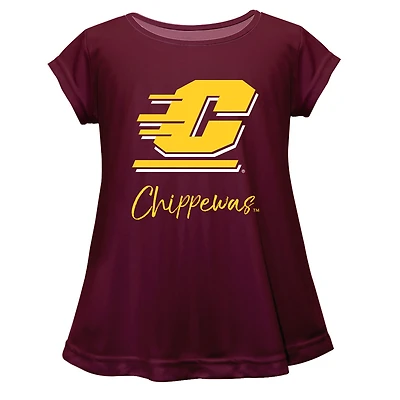 Youth Vive La Fete  Maroon Central Michigan Chippewas A-Line Top