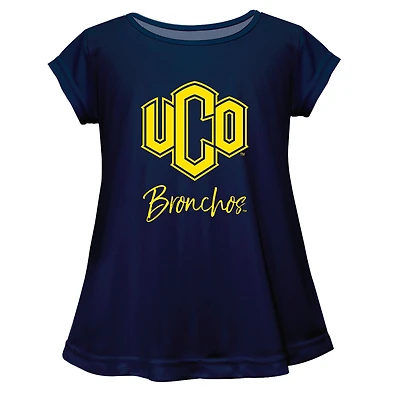 Youth Vive La Fete  Navy Central Oklahoma Bronchos A-Line Top