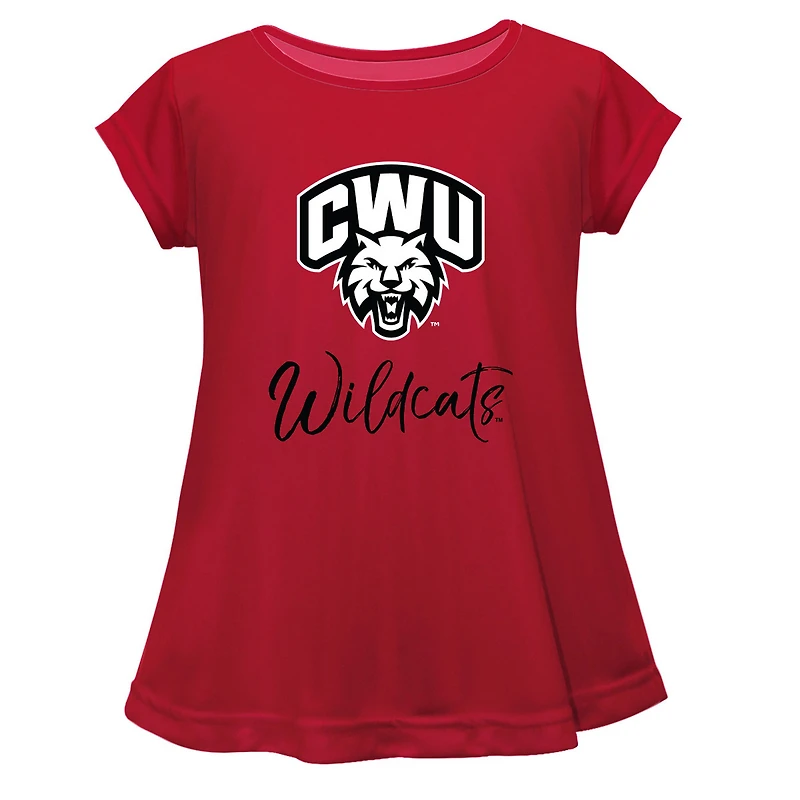 Youth Vive La Fete Red Central Washington Wildcats A-Line Top