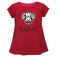 Youth Vive La Fete  Red Central Washington Wildcats A-Line Top