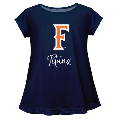 Youth Vive La Fete  Navy Cal State Fullerton Titans A-Line Top
