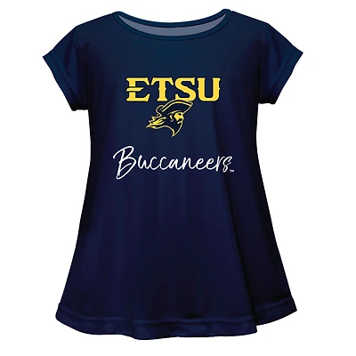 Youth Vive La Fete  Navy ETSU Buccaneers A-Line Top