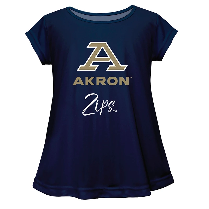 Youth Vive La Fete  Navy Akron Zips A-Line Top