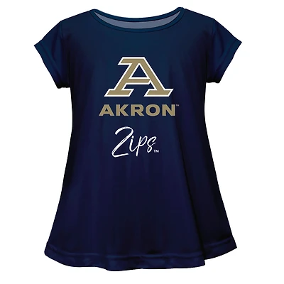 Youth Vive La Fete  Navy Akron Zips A-Line Top