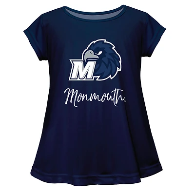 Youth Vive La Fete  Navy Monmouth Hawks A-Line Top