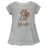 Youth Vive La Fete  Gray Lehigh Mountain Hawks A-Line Top
