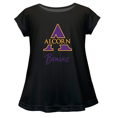 Youth Vive La Fete  Black Alcorn State Braves A-Line Top