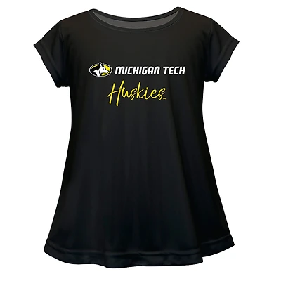 Youth Vive La Fete  Black Michigan Tech Huskies A-Line Top