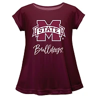 Youth Vive La Fete  Maroon Mississippi State Bulldogs A-Line Top