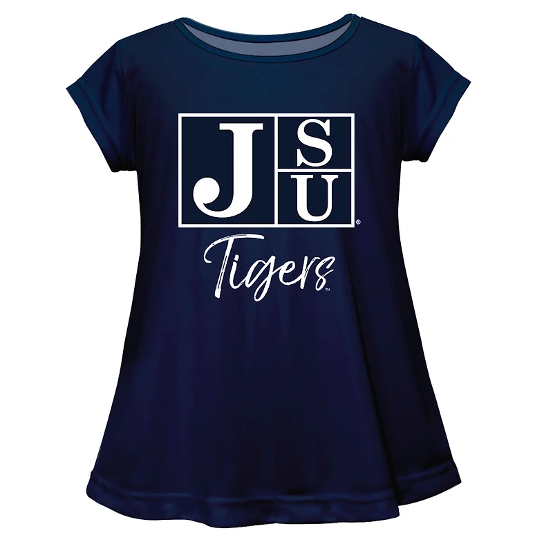 Youth Vive La Fete  Navy Jackson State Tigers A-Line Top