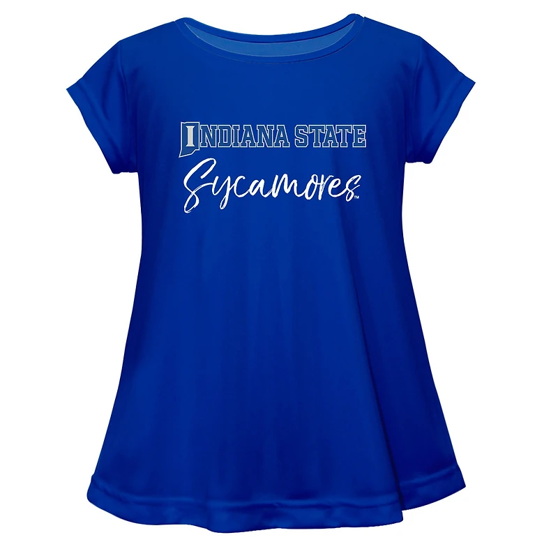 Youth Vive La Fete  Blue Indiana State Sycamores A-Line Top
