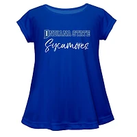 Youth Vive La Fete  Blue Indiana State Sycamores A-Line Top