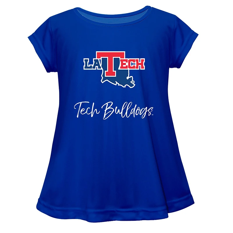 Youth Vive La Fete  Blue Louisiana Tech Bulldogs A-Line Top
