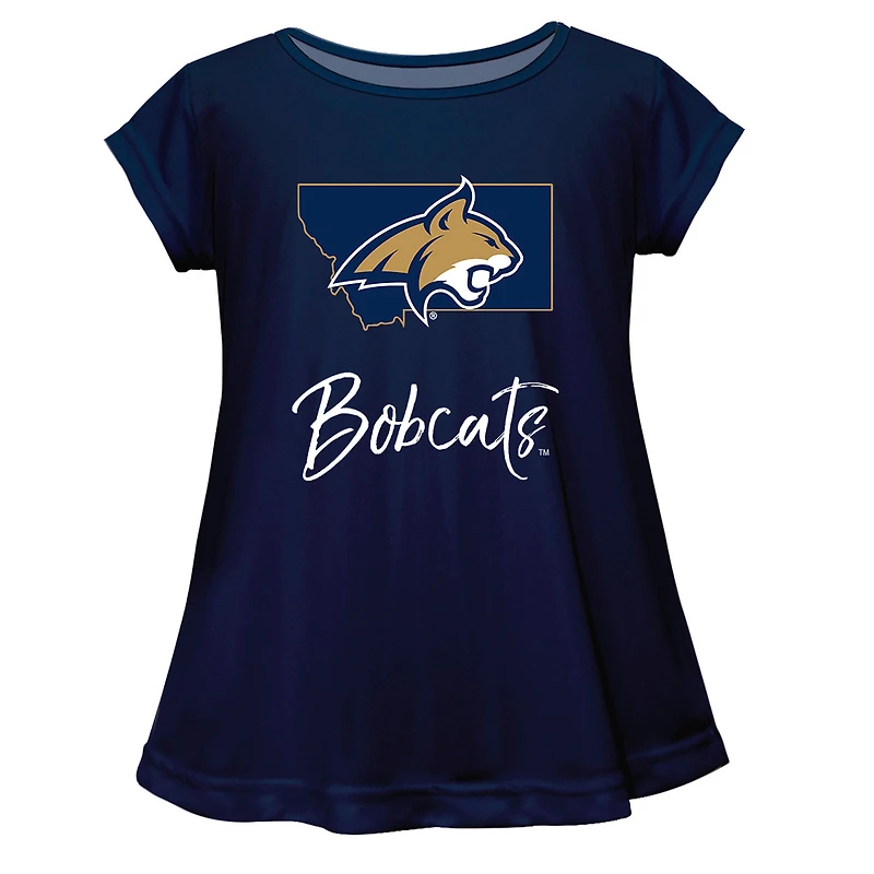 Youth Vive La Fete  Navy Montana State Bobcats A-Line Top