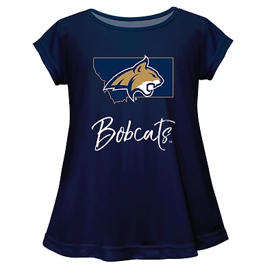 Youth Vive La Fete  Navy Montana State Bobcats A-Line Top
