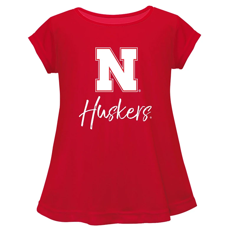Youth Vive La Fete  Scarlet Nebraska Huskers A-Line Top