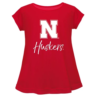 Youth Vive La Fete  Scarlet Nebraska Huskers A-Line Top