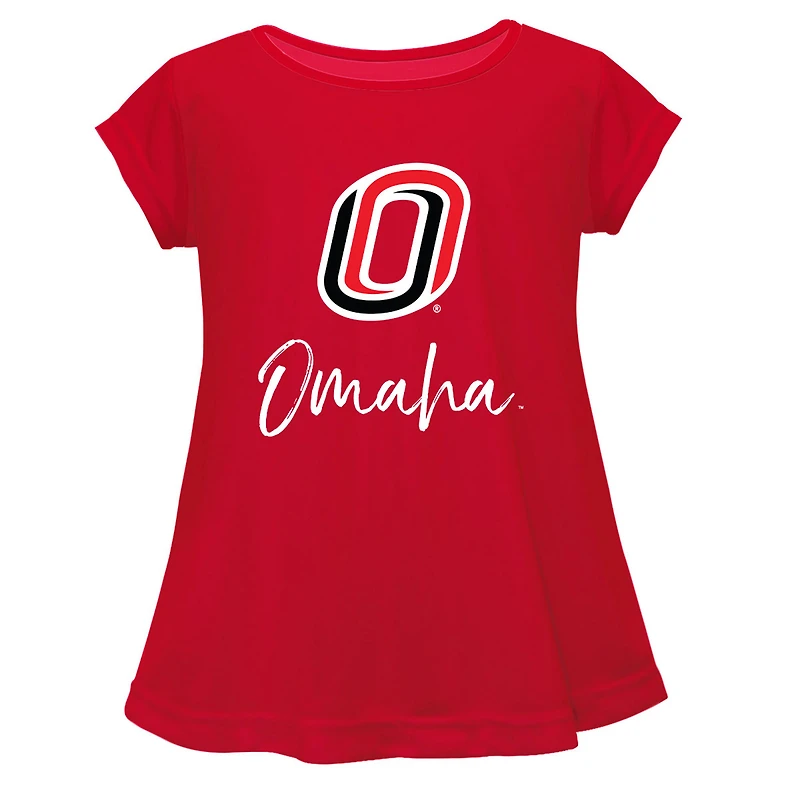Youth Vive La Fete Crimson Nebraska Omaha Mavericks A-Line Top