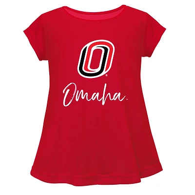 Youth Vive La Fete  Crimson Nebraska Omaha Mavericks A-Line Top