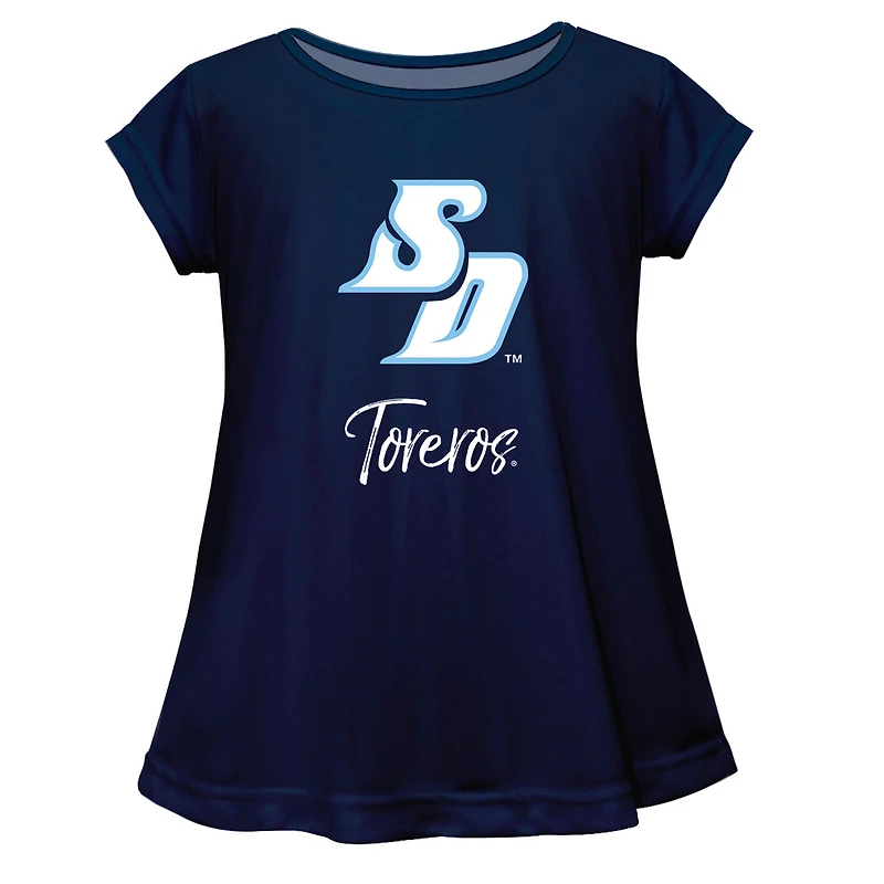 Youth Vive La Fete  Navy San Diego Toreros A-Line Top