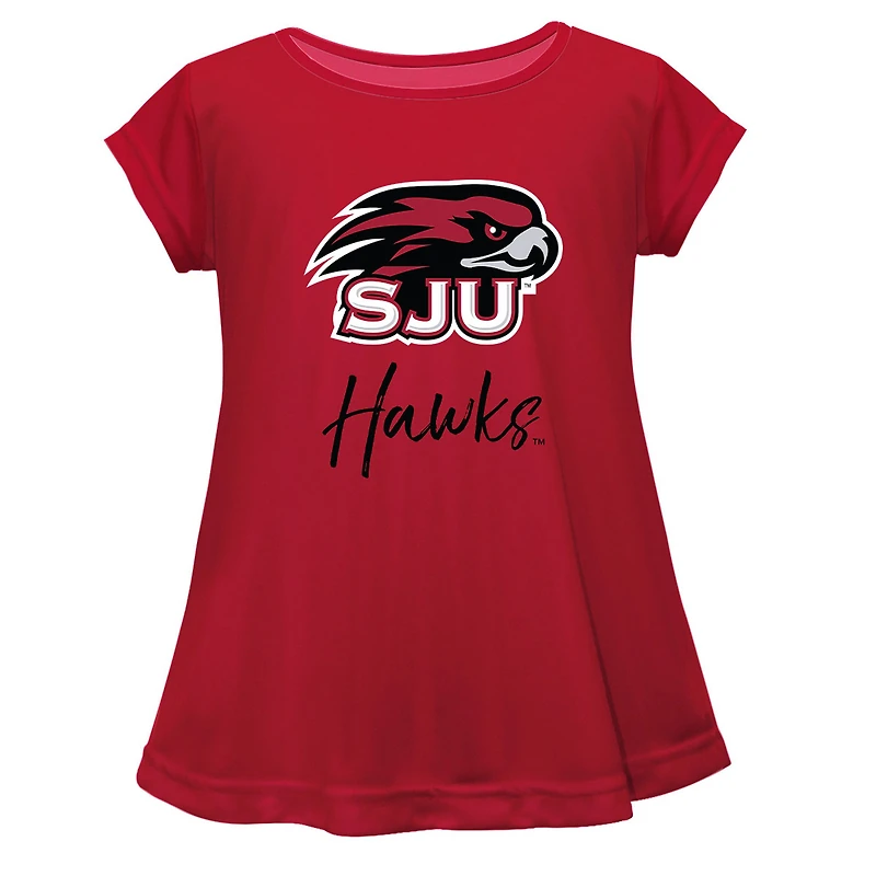 Youth Vive La Fete  Crimson Saint Joseph's Hawks A-Line Top