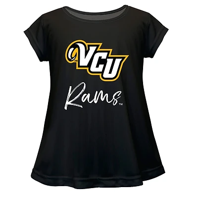 Youth Vive La Fete  Black VCU Rams A-Line Top